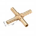 Uxcell 6mm Or 1 4 Id Brass Barb Splicer Fitting Ways Cross Air Gas Water Fuel 2pcs