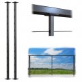 Muzata 2pack Level Drilled Aluminum Picket 36 X3 4 Fixed Top Intermediate Cable Railing Post Black Square Middle Fit Flat 