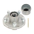 Pre-assembled Galvanized 5 On 4 Inch Trailer Hub Bearing Kit Includes Dust Cap With Rubber Plug 