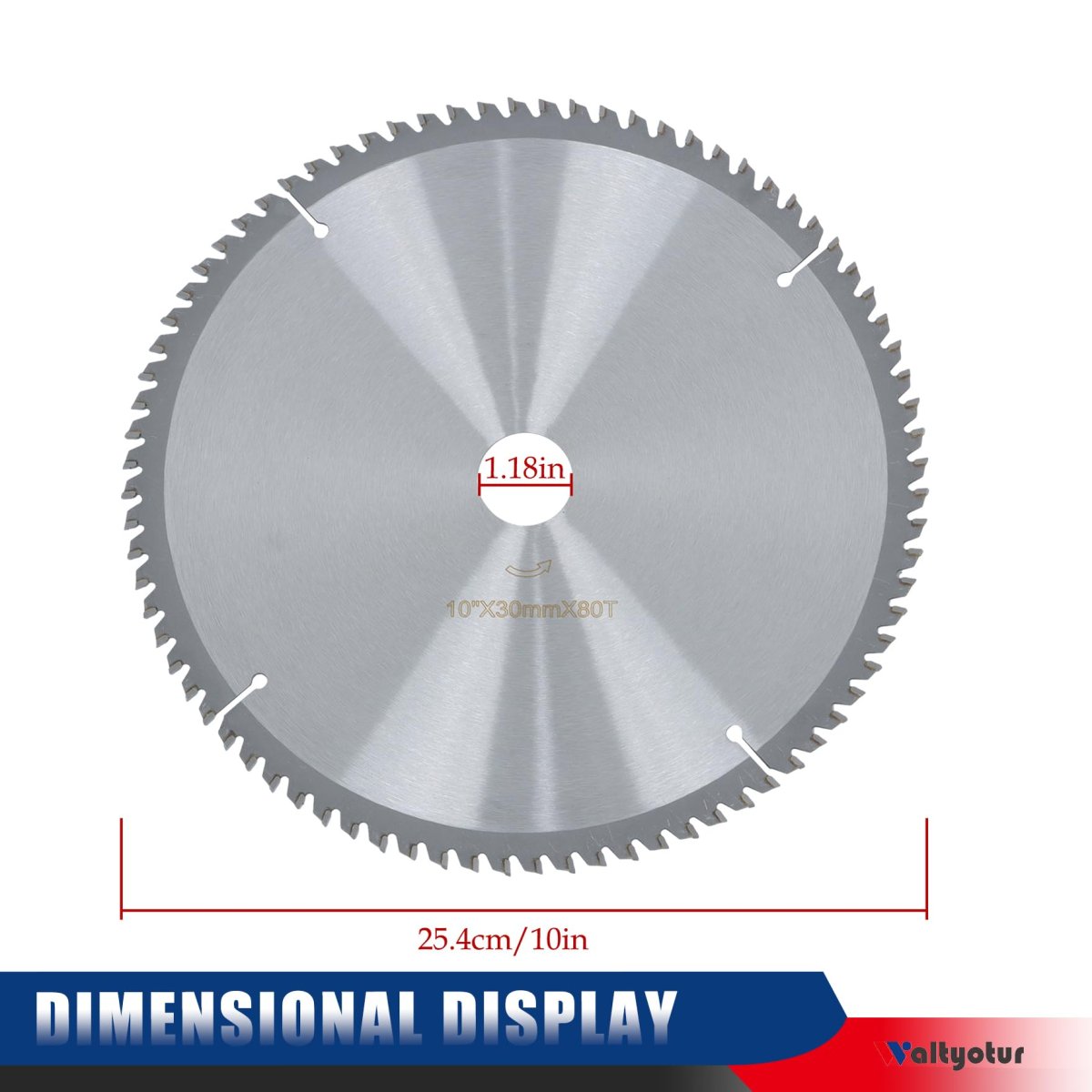 10 Inch 80 Tooth Wood Cutting Disc Carbide Tipped Circular Saw Blade With 30mm Arbor Fit For Plastic Metal Tile