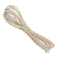 15ft 18 2 Twisted Cloth Covered Lamp Cord Vintage Fabric Electrical Wire With Plug Stripped Ends Ready For Extension Wiring Diy 