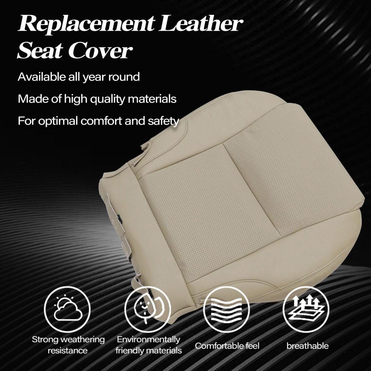 Driver Bottom Perforated Leather Seat Cover Replacement For Lexus Is250 Is350 2006 2013 Tan Microfiber Custom Fit Ventilated