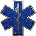 Weston Ink Star Of Life Emergency Ems Emt Paramedic Decal In Diamond Plate Blue