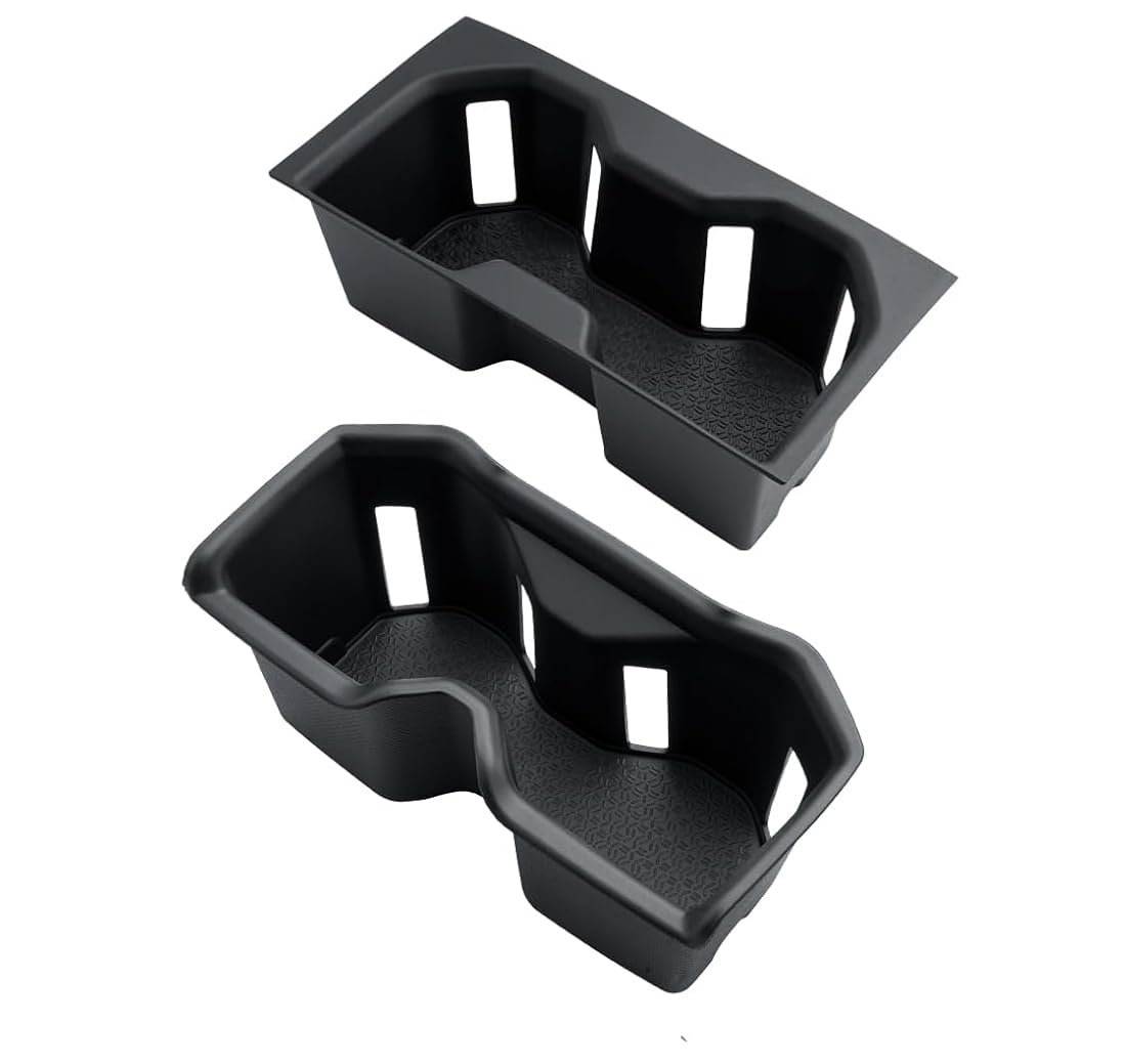Cup Holder Insert For 2024 2025 2026 Toyota Sequoia And 2022 Tundra Center Console Rear Armrest Tpe Drink Bottle Interior Black