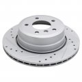 Brake Pads And Coated Rotors Set Rear With Drilled Slotted Ceramic Posi-quiet Fits 2006-2007 Bmw 525xi 