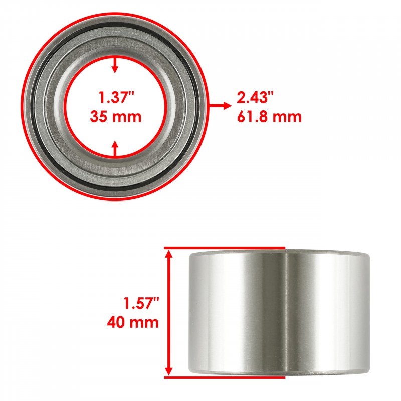 Caltric 2 Rear Suspension Arm Ball Bearings Compatible With Suzuki Lta450x Lt-a450x Kingquad 450 Axi 2007-2010