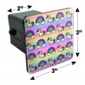 Cute Kawaii Rainbow Unicorn Pattern Tow Trailer Hitch Cover Plug Insert