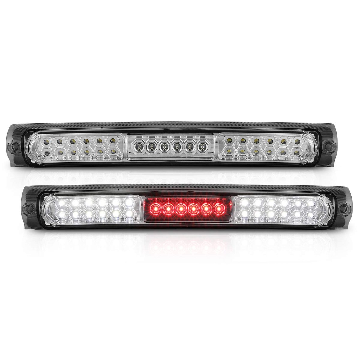 Chrome Led High Mount Stop 3rd Brake Light For 1997 2003 Ford F150 F250 And 2004 Heritage Clear Polycarbonate Lens Rear Center