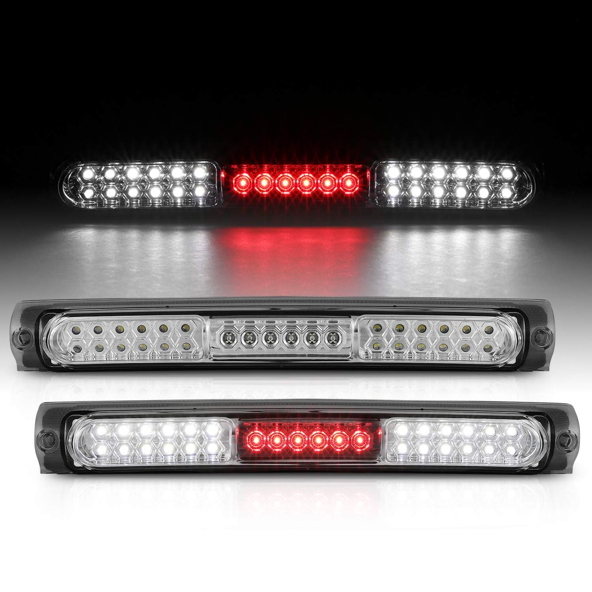 Chrome Led High Mount Stop 3rd Brake Light For 1997 2003 Ford F150 F250 And 2004 Heritage Clear Polycarbonate Lens Rear Center
