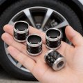 Jeep 4xe Tire Valve Stem Caps Real Carbon Fiber Barrel With Silver Aluminum White Logo Set Of 4 Universal Fit For Car Suv Truck 