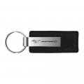 Au-tomotive Gold Carbon Fiber Rectangular Leather Key Chain For Ford Mustang Black