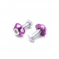Uxcell 4pcs Purple Aluminum Alloy Car Motorcycle Decorative License Plate Bolt Screw