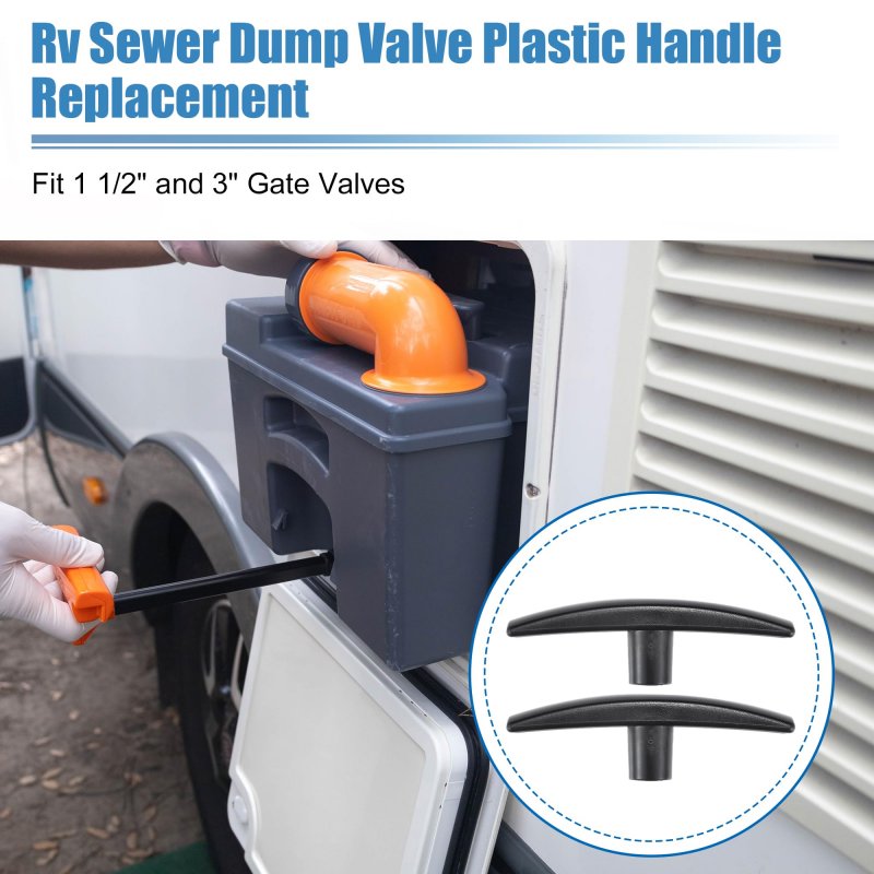 2 Pcs Rv Waste Valves Handles For 1 And 3 Gate Sewer Dump Valve Plastic Handle Replacement