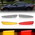 R F Auto 4pcs Led Side Marker Lights For Corvette C6 2005-2013 Z06 Zr1 Grand Sport Carbon Amber Red Sidemarker Lamps Turn 