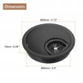 Uxcell 3pcs Cable Hole Cover 2-3 8 Zinc Alloy Desk Wire Cord Grommets For Office Pc Organizer Black
