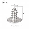 Uxcell Phillips Head Self Tapping Screws 10 X 3 8 304 Stainless Steel Wood Sheet Metal Screw 50pcs