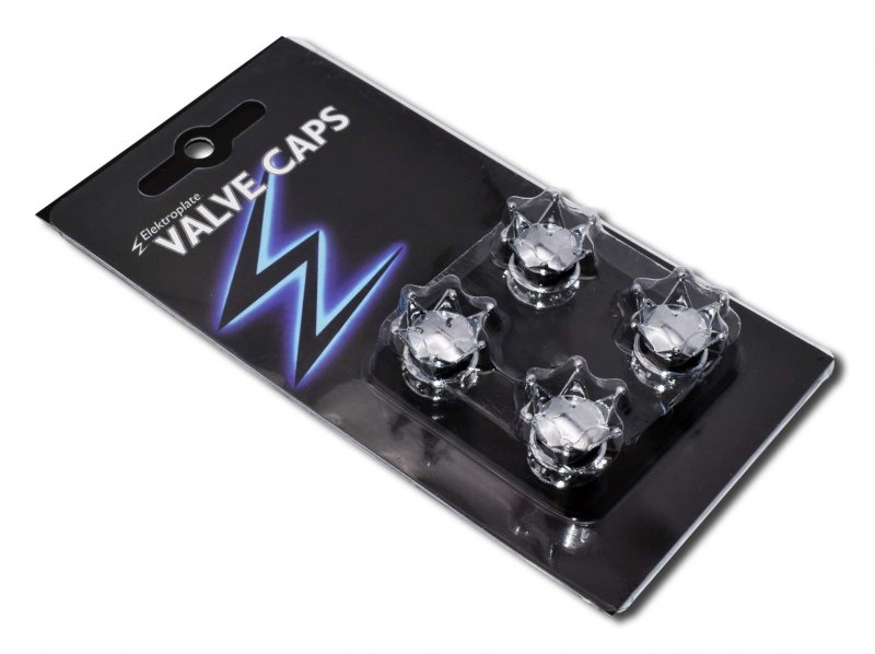 Crown Shiny Chrome Universal Valve Caps