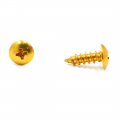 Uxcell 120pcs Universal Gold Tone Motorcycle Round Cross Head Self Tapping Bolts Screws