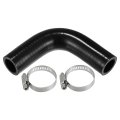 1 Set 25mm 0 98 Id 100mm 3 94 Length 90 Degrees Black Car Silicone Hose Coolant With Clamps Universal 