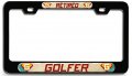 Retired Golfer Career 3d Metal License Plate Frame For Auto Suv And Truck Universal Fit Tag Holder 12 In X 6 