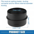 A Absopro Car Air Ducting Connector Straight Heater Duct Joiner Pipe 2 95 80mm Od Black