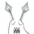 Httmt- Universal Led Turn Signal Spike Diamond Racing Mirror Compatible With Cbr600rr Kawasaki Ninja Suzuki Gsxr600 P N Mt209