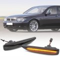 Front Amber Led Side Marker Lights For 2002-2008 Bmw 7 Series E65 E66 E67 Smoke Lens Fender Turn Signal Light Kits Fit 