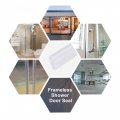 Uxcell Frameless Glass Shower Door Sweep Bottom Side Seal Strip U-type With 8mm Drip Rail 12mm X 2000mm Length