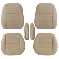 Front Driver And Passenger Top Bottom Leather Seat Cover Armrest Tan For Land Rover Lr3 Discovery 3 2005 To 2009 Perforated 
