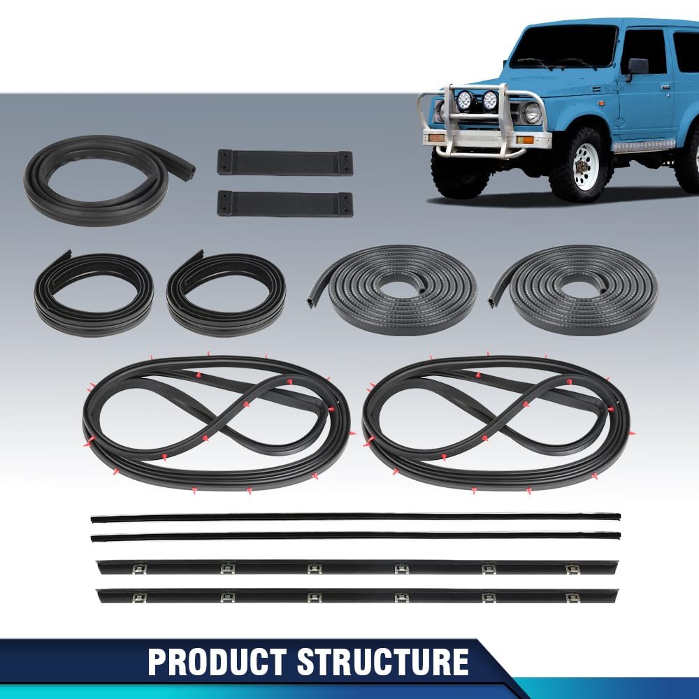 Door Window Trim Molding Seal Garnish Whisker Set For Suzuki Samurai Sj410 Sj413 Jimny