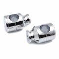 Httmt Hbs012 Chrome Straight 2 Rise 4 1 25 Mount Handlebar Risers Compatible With Motorcycle