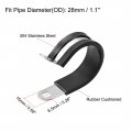 Uxcell 1-1 8 28mm Cable Clamp 304 Stainless Steel Rubber Cushioned Insulated R Shape Metal 5pcs