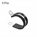 Uxcell 1-1 8 28mm Cable Clamp 304 Stainless Steel Rubber Cushioned Insulated R Shape Metal 5pcs