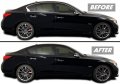 Slickmod Chrome Delete Blackout Vinyl Overlay For 2014-2022 Infiniti Q50 Q50s Sedan Window Trim Gloss Black 