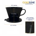 Goldtone 2 Cone Style Pour Over Coffee Dripper Portable Filter Bpa-free 1-6 Cups And Scoop