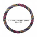 X Autohaux 40cm 16 Inch Universal Car Steering Wheel Cover Non-slip With Ethnic Style Multicolor Printing Pattern