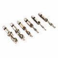 Driak 6pcs Hss Screw Countersink Drilling Bits M3-m10 Combination 1 4 Hex Twist Tap Drill Dit Set