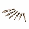 Driak 6pcs Hss Screw Countersink Drilling Bits M3-m10 Combination 1 4 Hex Twist Tap Drill Dit Set