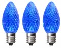 Anyray 3-led C7 Bulbs E12 Christmas String Lights Outdoor Indoor Halloween 0 5 Watt 110v Candelabra Base 120v Blue 
