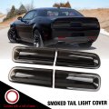 Smoked Tail Light Covers For 2015 2023 Dodge Challenger Rear Guards Kit Black Abs Plastic Protective Trim 4 Piece Set