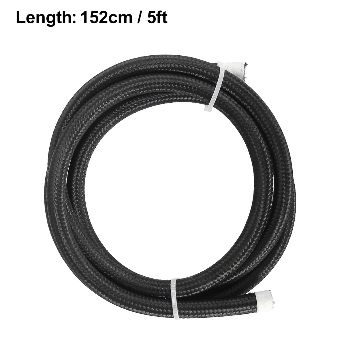 5ft 4an Fuel Hose An4 1 4 Universal Braided Nylon Stainless Steel Cpe Oil Gas Line Black