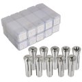 R8 Collet Set 3 To 20mm For Milling Machine Spindle Taper Bore 0 0006 Tir Accuracy 10 Pack With Storage Case