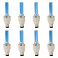 8 Pcs 2024 Upgraded Cylindrical Shape Valve Stem Led Car Wheel Tire Tyre Air Screws Colorful Light Caps Light Blue Blue 