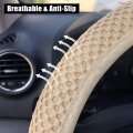 X Autohaux Universal 15 Anti Slip Steering Wheel Cover Elastic Stretch Mesh Cloth Accessory For Car Beige