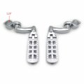 Httmt- Black Dominator Cnc Footpeg Footstep Kit 1 25 W Arched Mounting Bracket Compatible With Any Motorcycle Japanese