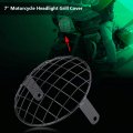 Headlight Grill 7inch Motorcycle Mesh Cover Side Mount Universal Lamp Mask Protector Guard For Cafe Racer Black