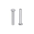 100 Pcs 2mm X 12mm Aluminum Flat Head Semi-tubular Rivets Silver Tone 