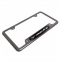 Ipick Image Compatible With Ford Mustang Mach-e Black Insert Gunmetal Chrome Stainless Steel License Plate Frame