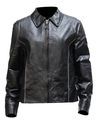 Women S Reflective Piping Leather Motorcycle Jacket Size M Md Medium 