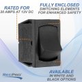 Recpro Rv Single Pole Throw Rocker Switch 20a 12v Dc Mini On Off Spst Black